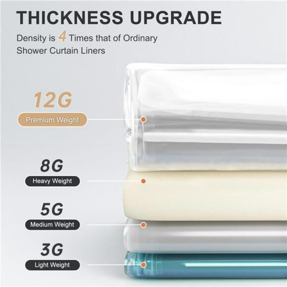 Clear Heavy Duty Shower Curtain Liner 72x72 Waterproof Plastic with Weights - Picture 3 of 7